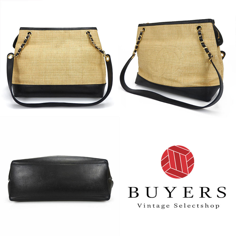 CHANEL Tote Bag leather Beige type