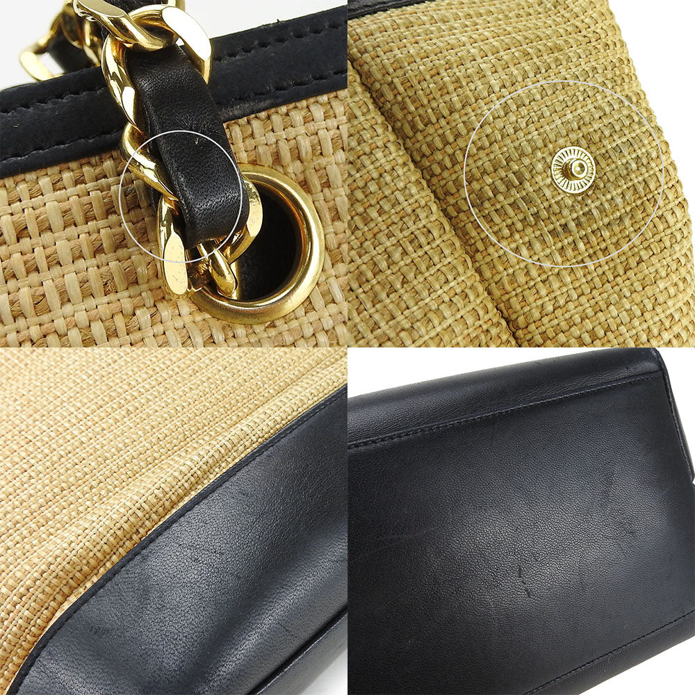 CHANEL Tote Bag leather Beige type