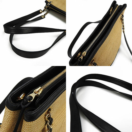 CHANEL Tote Bag leather Beige type