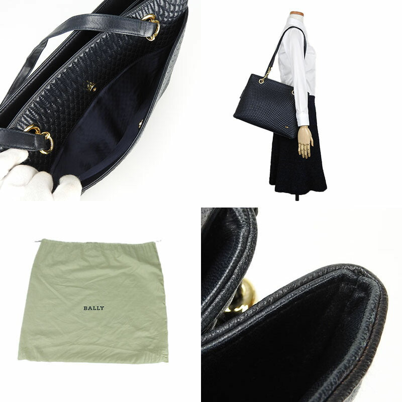 BALLY Tote Bag leather Navy