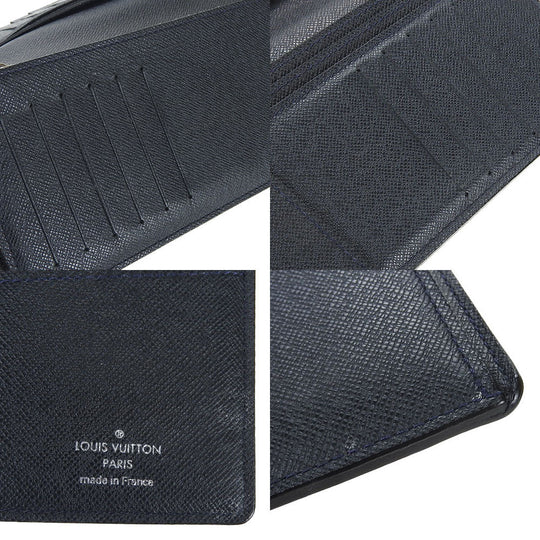 LOUIS VUITTON Long Wallet Purse Taiga Dark navy Portefeuille Blaza