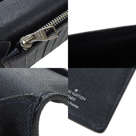 LOUIS VUITTON Long Wallet Purse Taiga Dark navy Portefeuille Blaza