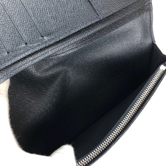 LOUIS VUITTON Long Wallet Purse Taiga Dark navy Portefeuille Blaza