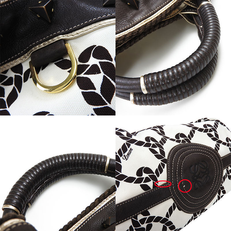 LOEWE Handbag leather Dark brown anagram Nappa Aire