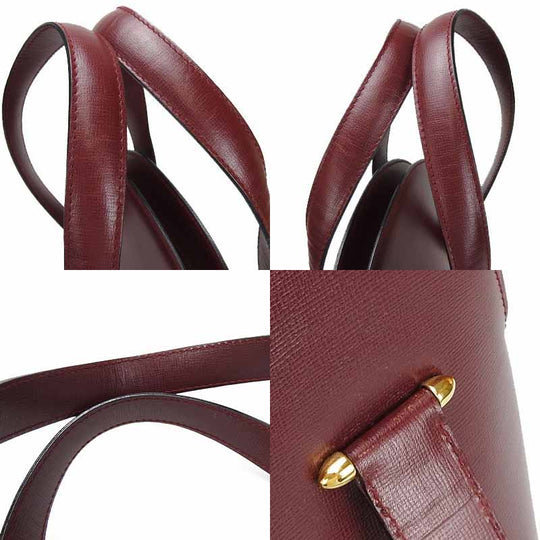 CARTIER Handbag leather Bordeaux Must Line