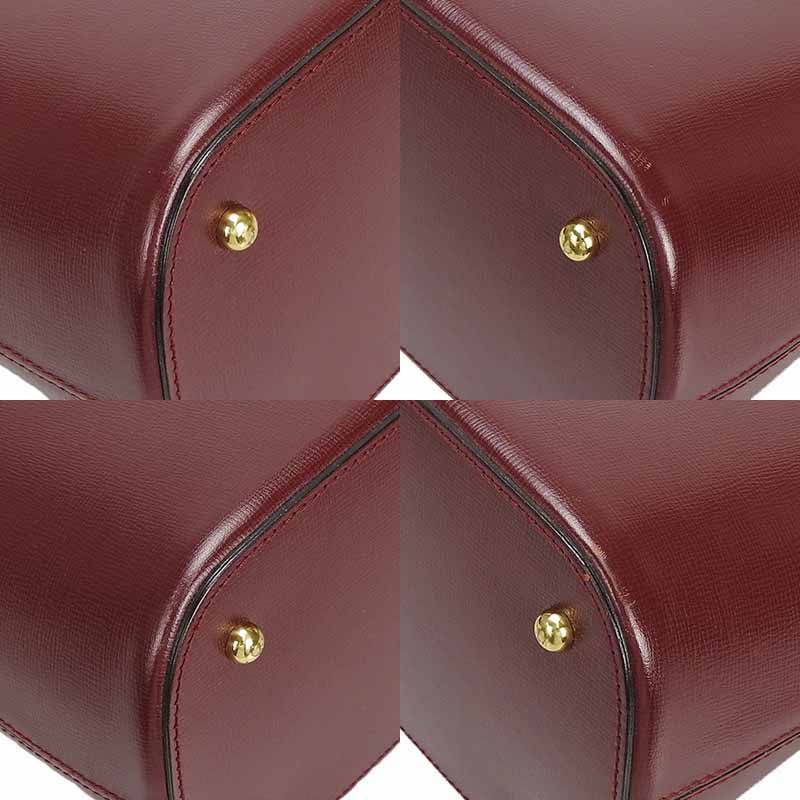 CARTIER Handbag leather Bordeaux Must Line