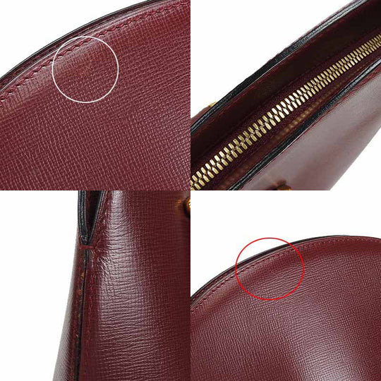 CARTIER Handbag leather Bordeaux Must Line