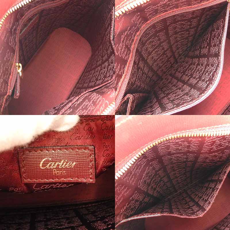 CARTIER Handbag leather Bordeaux Must Line