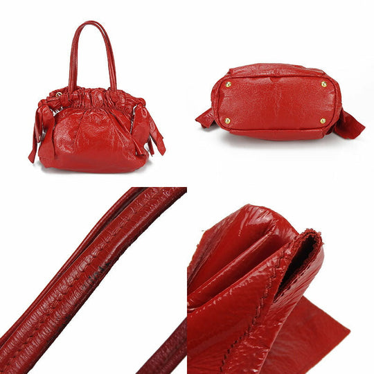 PRADA Handbag enamel Red