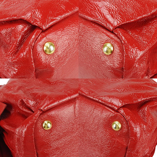 PRADA Handbag enamel Red
