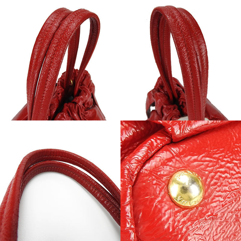 PRADA Handbag enamel Red
