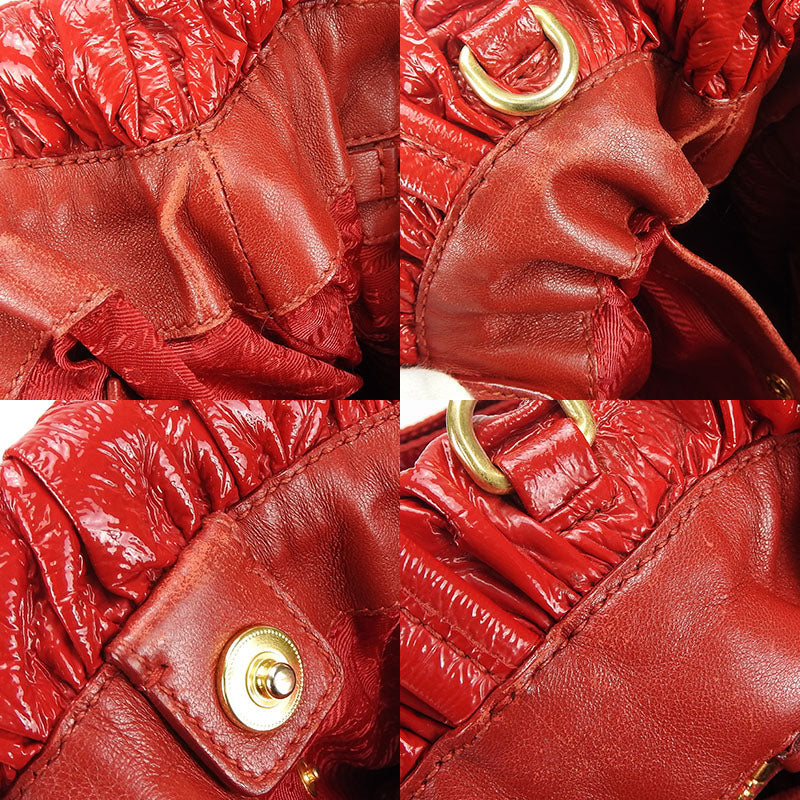 PRADA Handbag enamel Red