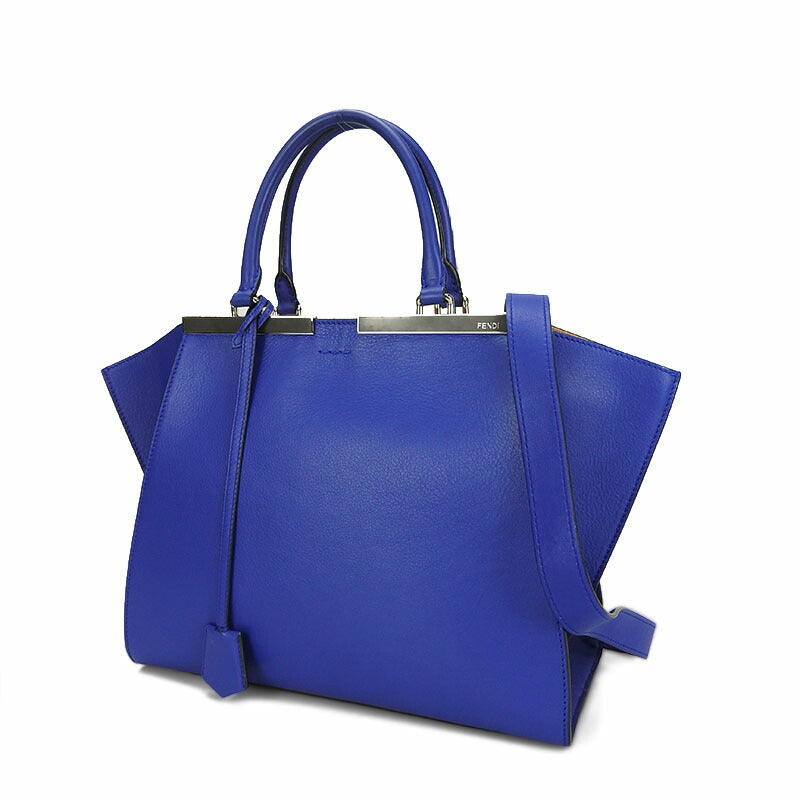 FENDI Handbag 8BH279 leather Blue type Trois Jules