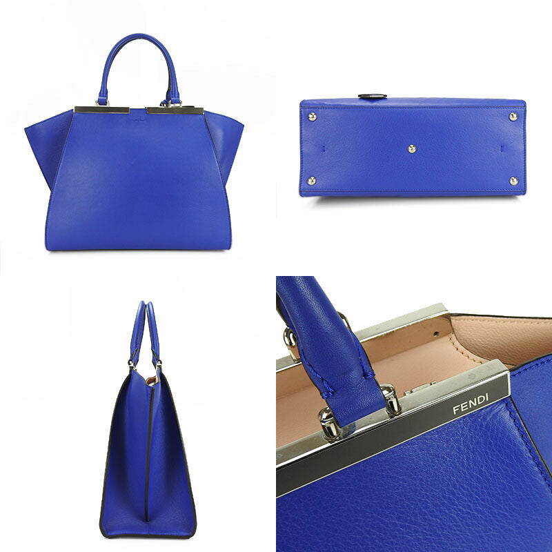 FENDI Handbag 8BH279 leather Blue type Trois Jules