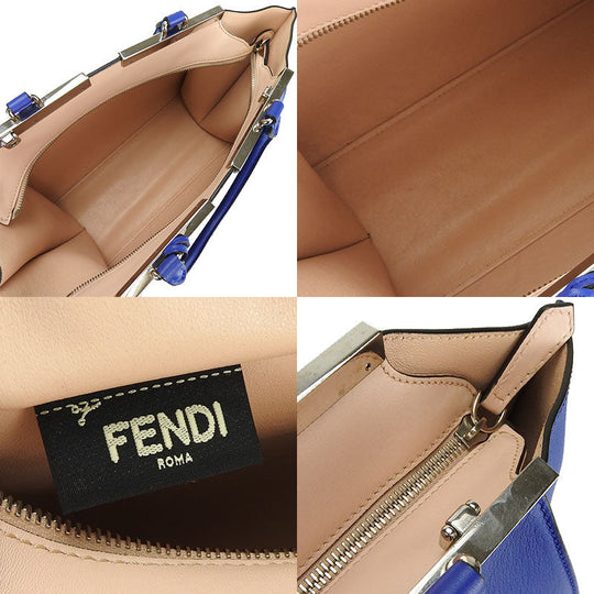 FENDI Handbag 8BH279 leather Blue type Trois Jules