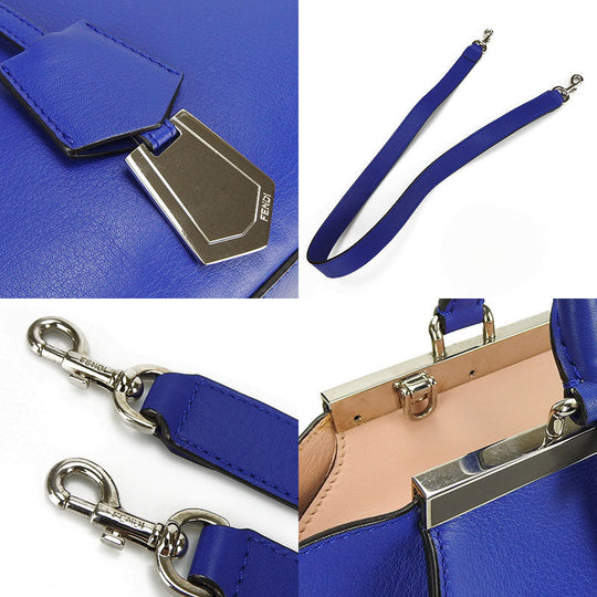 FENDI Handbag 8BH279 leather Blue type Trois Jules