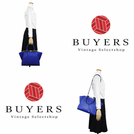 FENDI Handbag 8BH279 leather Blue type Trois Jules
