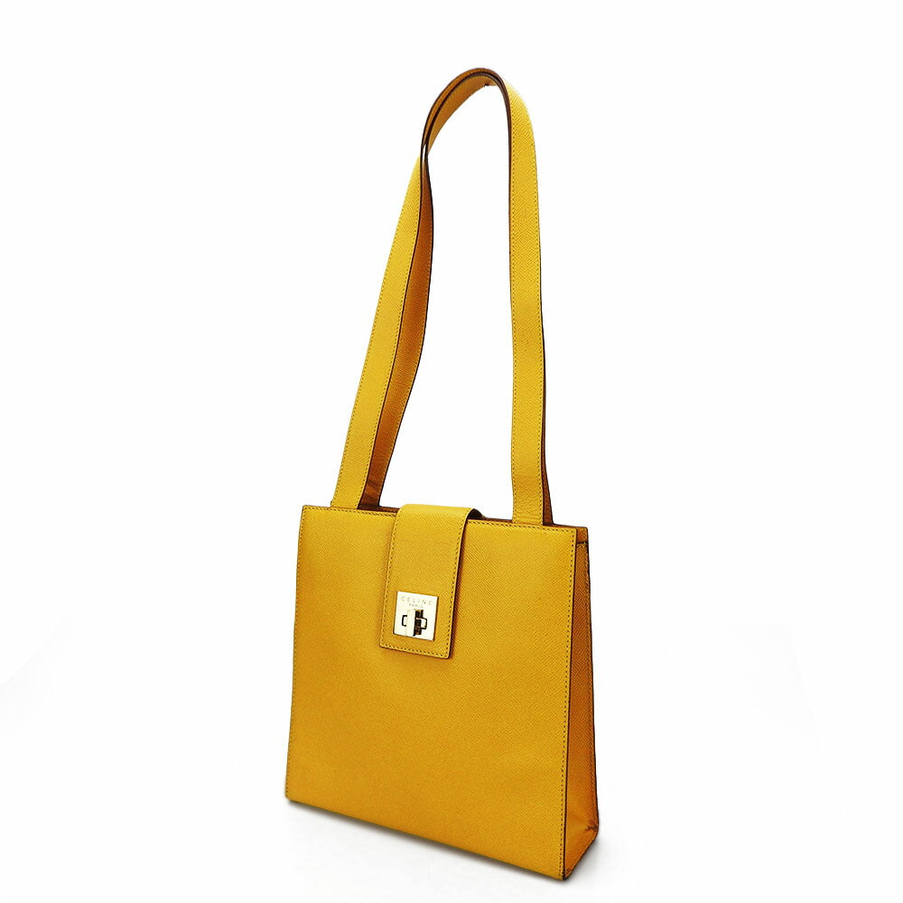 CELINE Shoulder Bag leather yellow