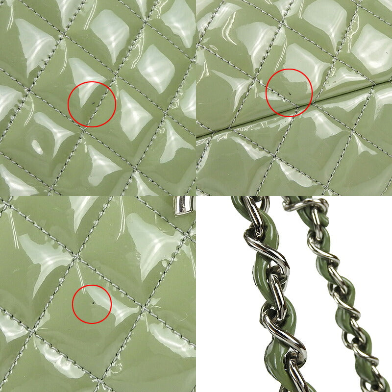 CHANEL Handbag enamel green Mademoiselle Bowling