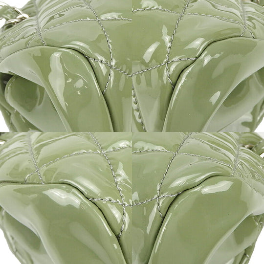 CHANEL Handbag enamel green Mademoiselle Bowling