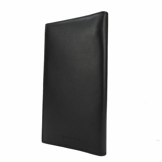 BVLGARI Long Wallet Purse leather black