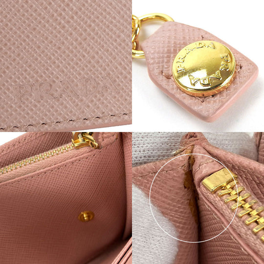 PRADA Long Wallet Purse 1MH132 Safiano leather Light pink