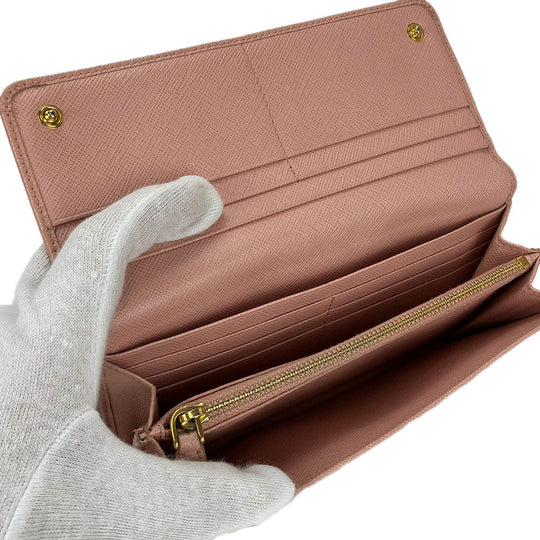 PRADA Long Wallet Purse 1MH132 Safiano leather Light pink
