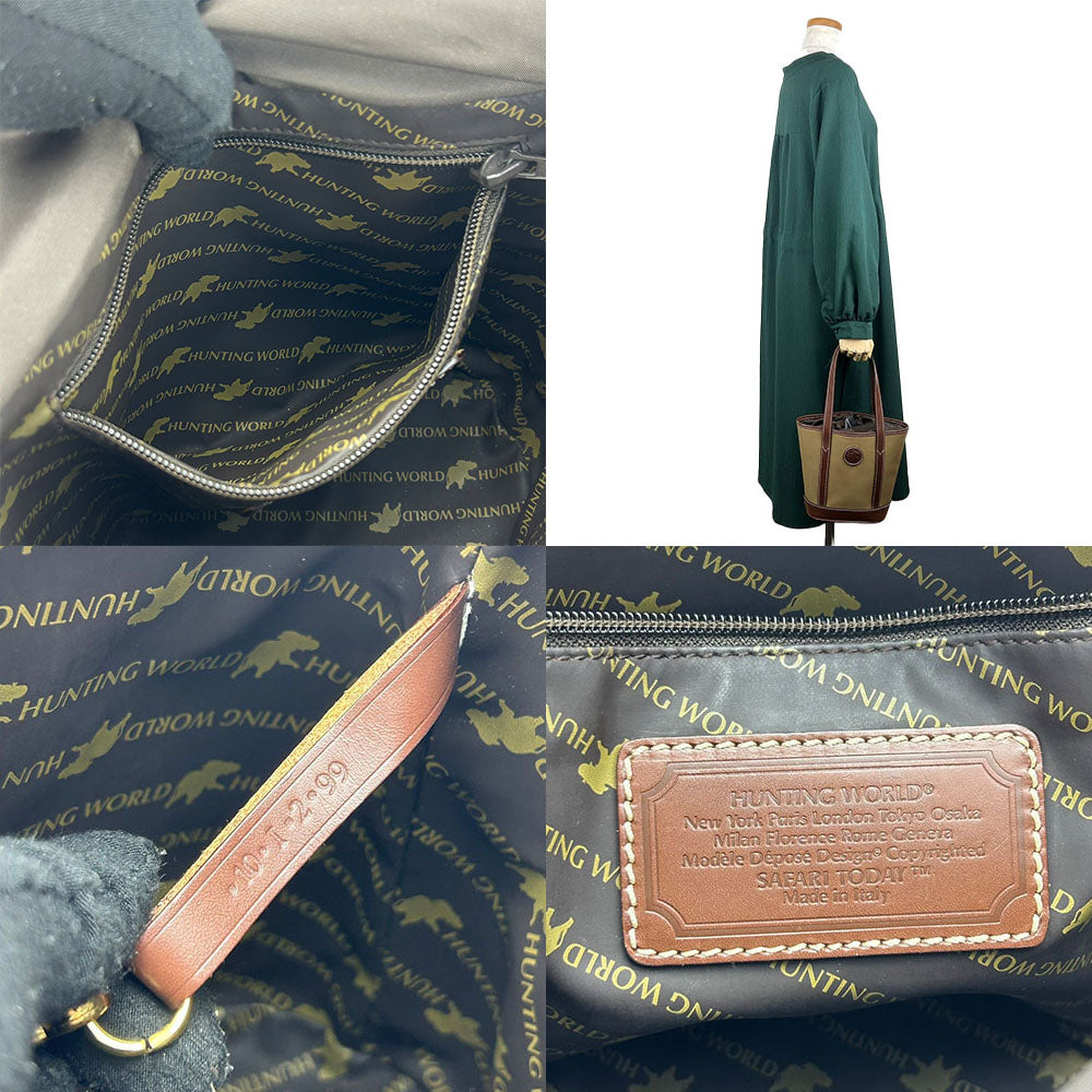 HUNTING WORLD Tote Bag canvas Khaki green
