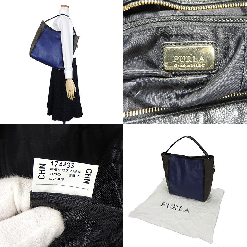 Furla Shoulder Bag leather Navy