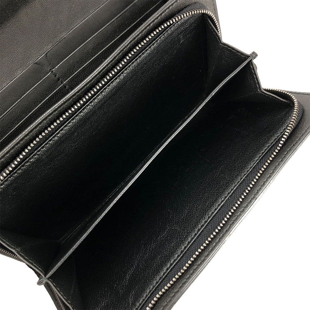 BOTTEGAVENETA Long Wallet Purse leather black