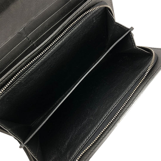 BOTTEGAVENETA Long Wallet Purse leather black