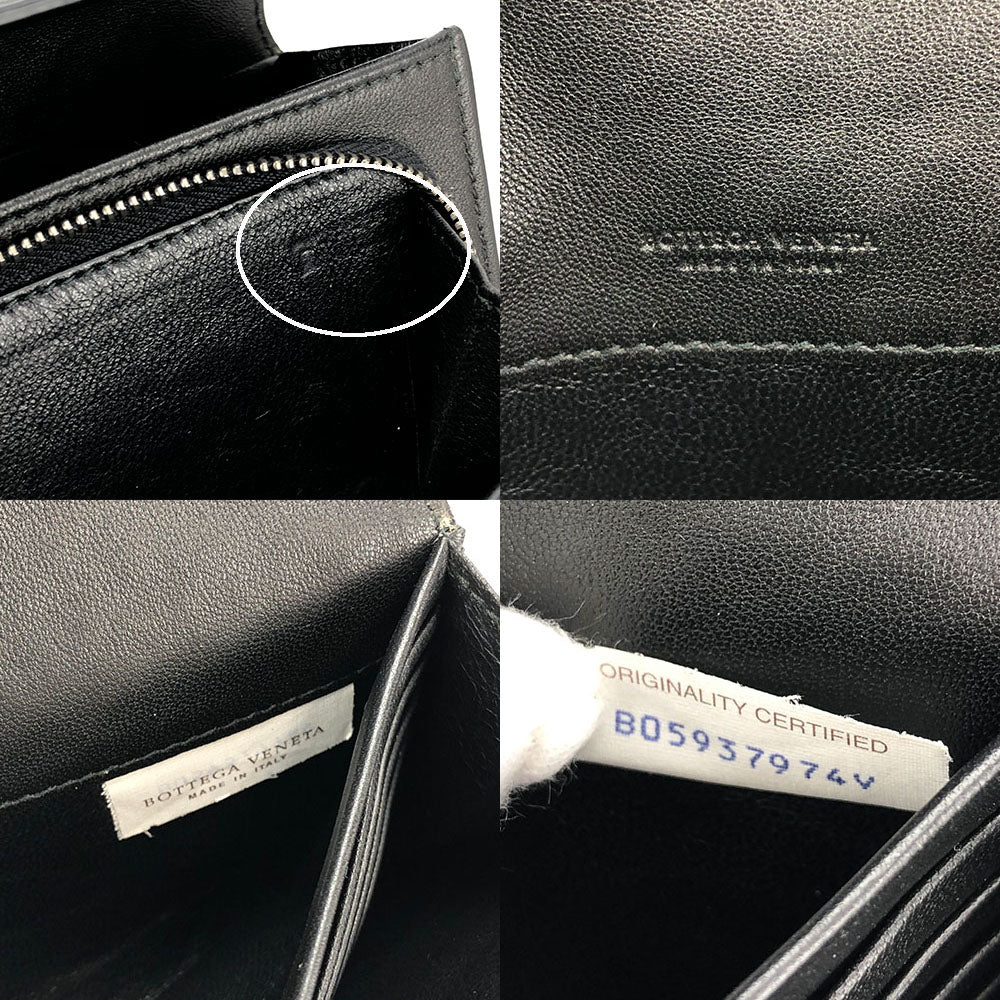 BOTTEGAVENETA Long Wallet Purse leather black