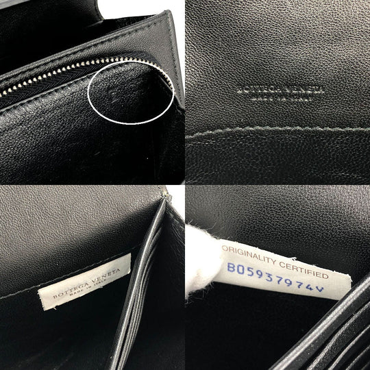 BOTTEGAVENETA Long Wallet Purse leather black