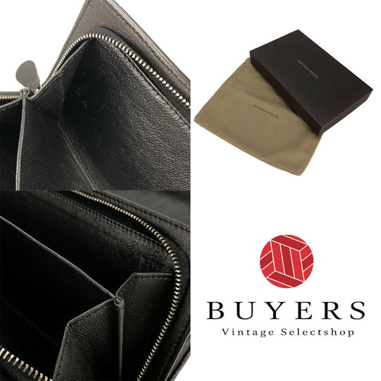 BOTTEGAVENETA Long Wallet Purse leather black