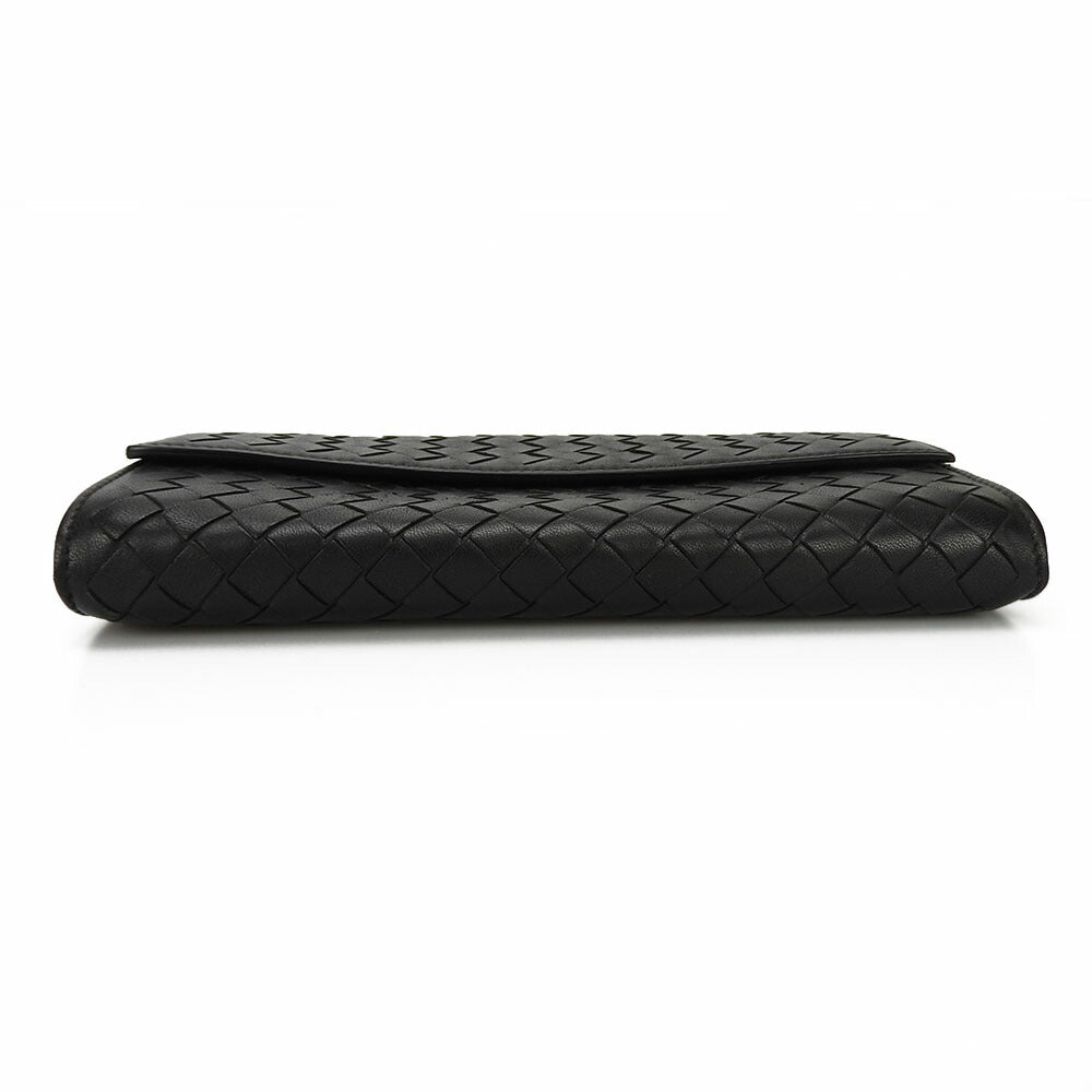 BOTTEGAVENETA Long Wallet Purse leather black