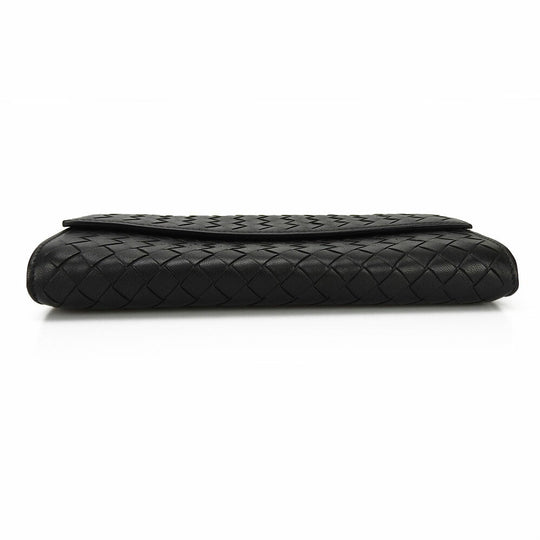 BOTTEGAVENETA Long Wallet Purse leather black