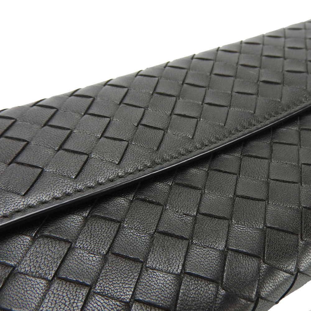 BOTTEGAVENETA Long Wallet Purse leather black