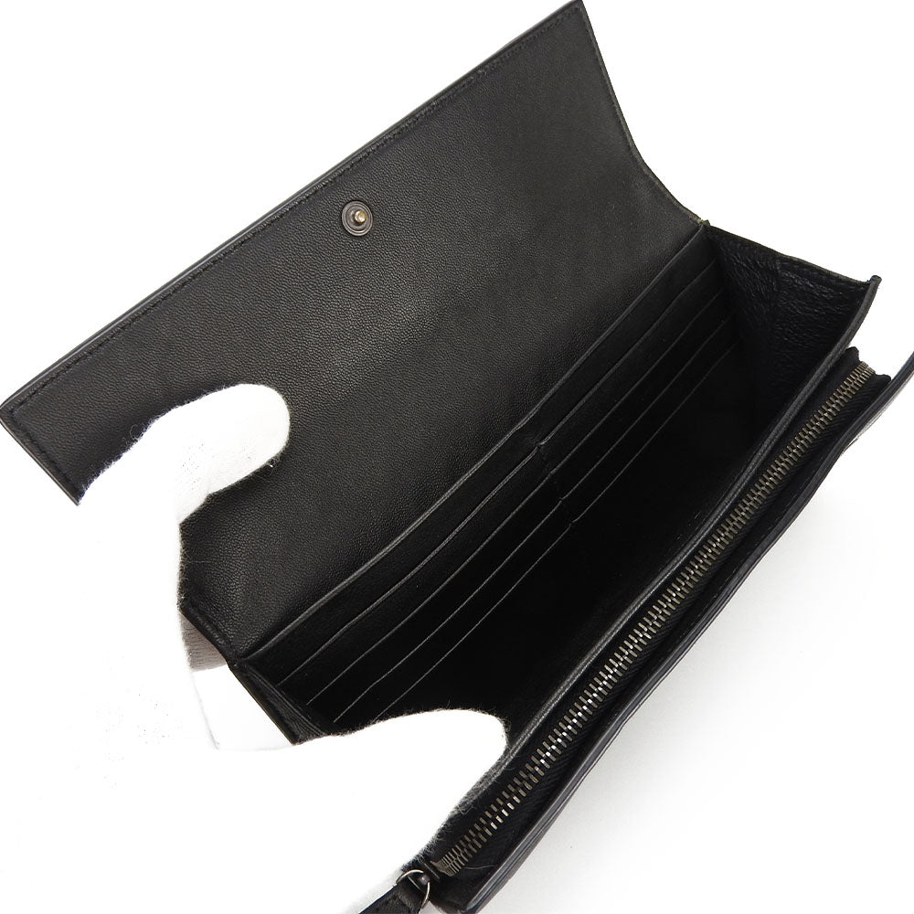 BOTTEGAVENETA Long Wallet Purse leather black