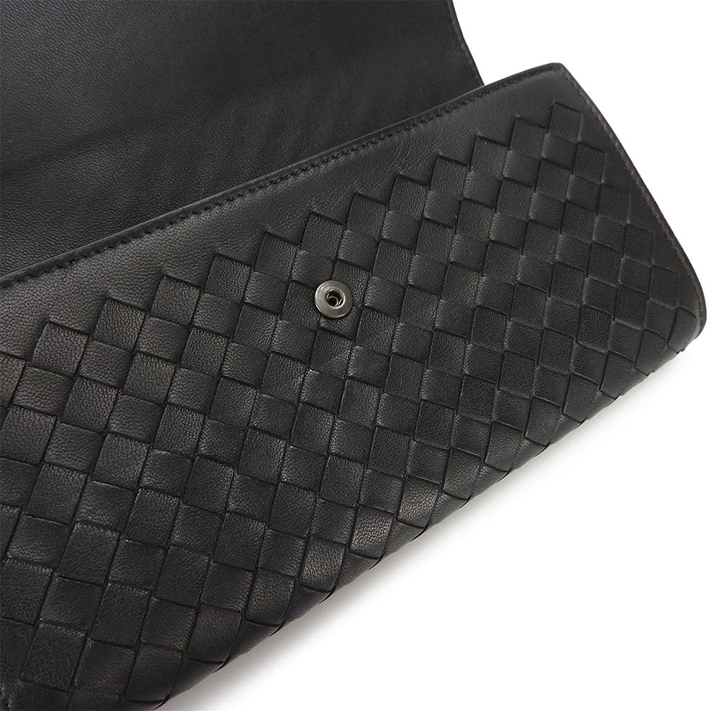 BOTTEGAVENETA Long Wallet Purse leather black