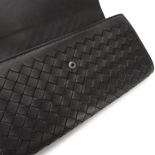 BOTTEGAVENETA Long Wallet Purse leather black