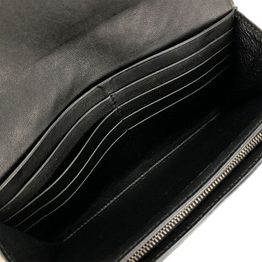 BOTTEGAVENETA Long Wallet Purse leather black