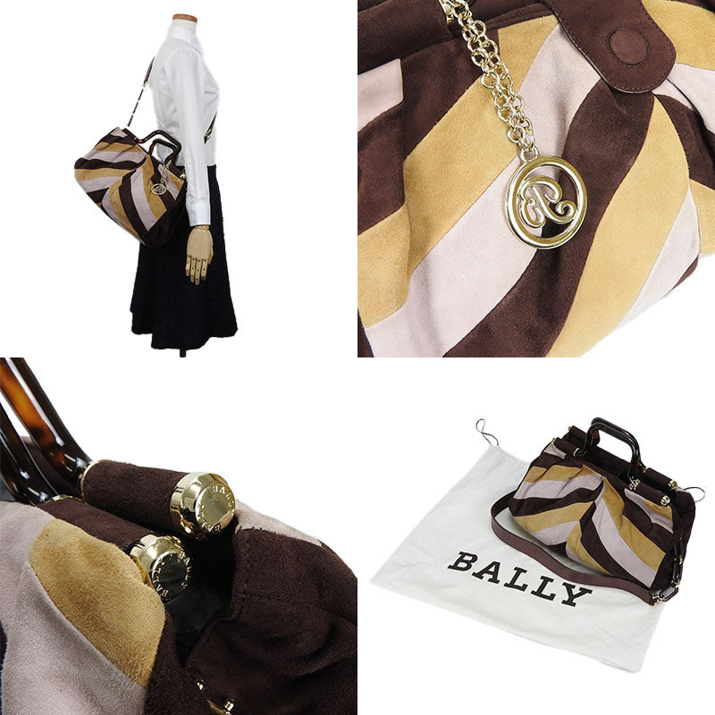 BALLY Handbag Suede Brown type