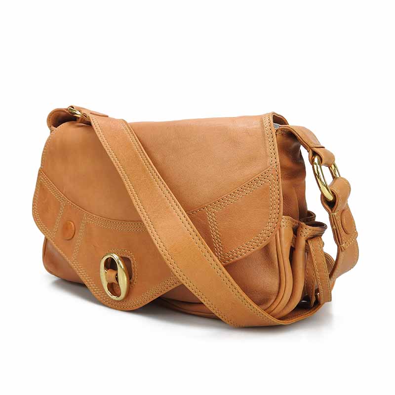CELINE Shoulder Bag leather Camel