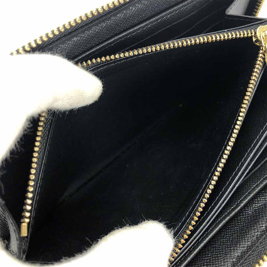 LOUIS VUITTON Long Wallet Purse M63991 Epi Leather Noir Love Lock Zippy Wallet