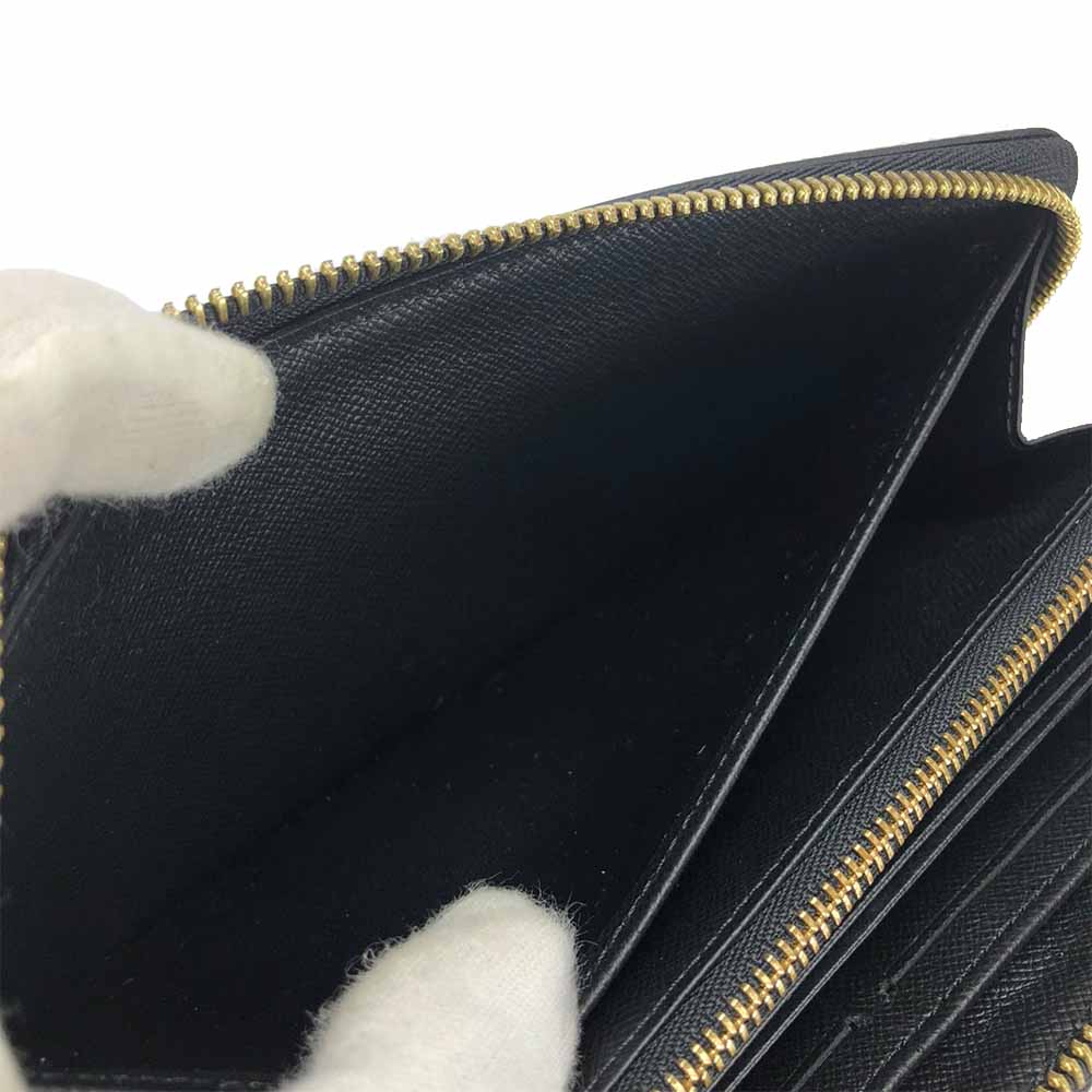 LOUIS VUITTON Long Wallet Purse M63991 Epi Leather Noir Love Lock Zippy Wallet