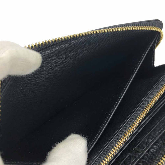 LOUIS VUITTON Long Wallet Purse M63991 Epi Leather Noir Love Lock Zippy Wallet