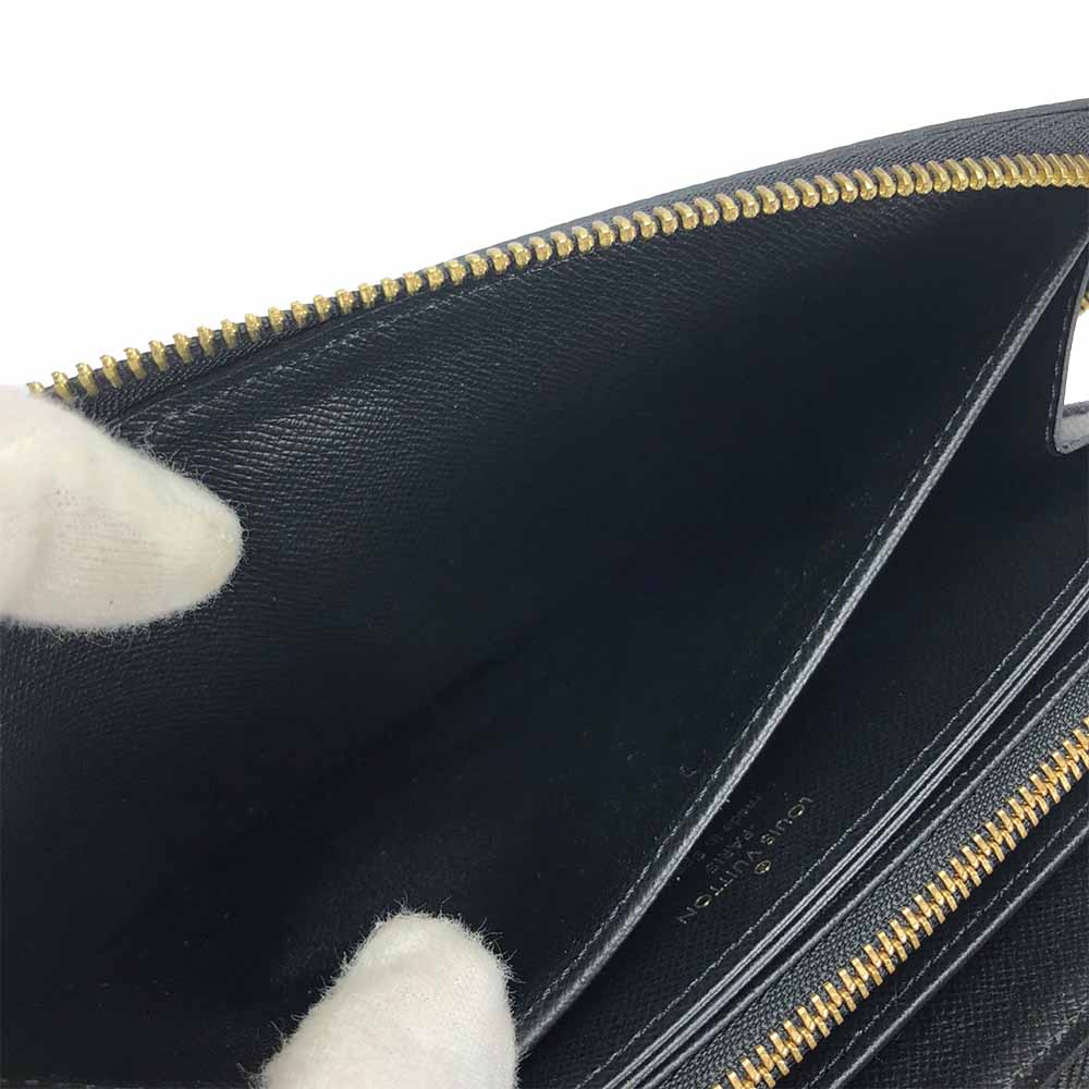LOUIS VUITTON Long Wallet Purse M63991 Epi Leather Noir Love Lock Zippy Wallet