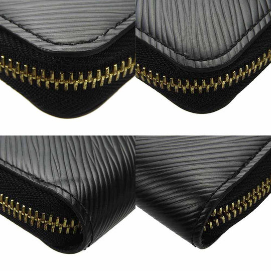 LOUIS VUITTON Long Wallet Purse M63991 Epi Leather Noir Love Lock Zippy Wallet