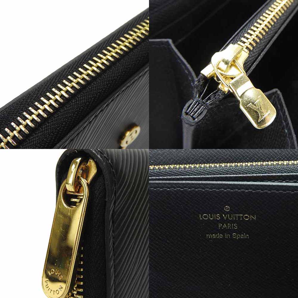 LOUIS VUITTON Long Wallet Purse M63991 Epi Leather Noir Love Lock Zippy Wallet