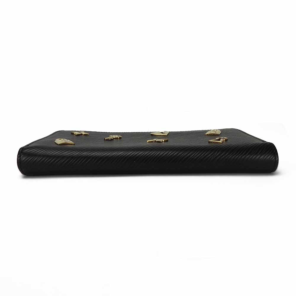 LOUIS VUITTON Long Wallet Purse M63991 Epi Leather Noir Love Lock Zippy Wallet